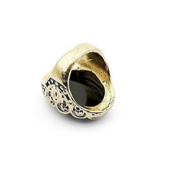 Vintage Captain Jack Style Black Oval Gemstone Ring - USA Size 8 - Picture 2 of 11